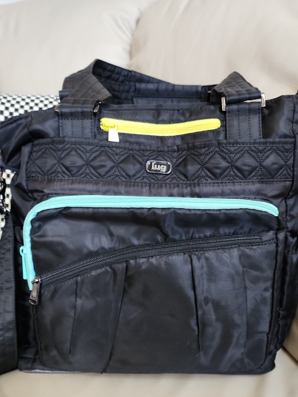 lug Ace Women's Black Tote with Cool Compartment Preowned